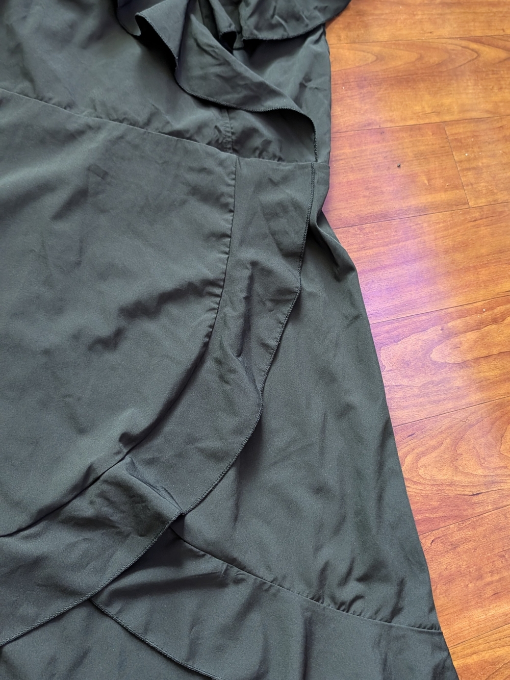 Black Ruffle Wrap-Detail Dress - Picture 8 of 11